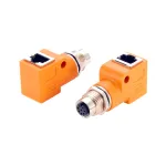 EXSYS M12 A-kodeeritud 8-pin emane RJ45 emase 90&deg; adapter EX-49503