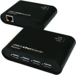 EXSYS EX-1445 Gigabit Etherneti pikenduskomplekt 2-soonelise kaabli kaudu, 500 m, must