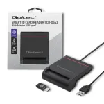ID-kaardi lugeja QOLTEC Smart chip ID-kaardi skanner &mdash; USB, must, 84,5&times;65&times;16 mm, 63 g