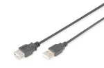 DIGITUS USB 2.0 pikenduskaabel, t&uuml;&uuml;p A M/F, 2m USB 2.0 &uuml;hilduv Must