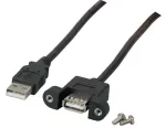 EFB Elektronik K5291SW.1,8V2 USB 2.0 paneelile paigaldatav pikenduskaabel A-pistik&ndash;A-pesa, 1,8 m, must