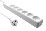 Pikendusjuhe ProXtend KIT6-KIT01W &mdash; 6‑pesaline liigpingekaitsega, valge