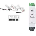 Shelly Pro 3EM-3CT63 kolmefaasiline energiam&otilde;&otilde;tur, Wi-Fi, LAN, Bluetooth, 63 A, DIN-liistule, valge