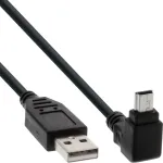 USB Type A-pistik / Mini 5pin isane &uuml;lespoole nurga all 90&deg; must 1m InLine 34110