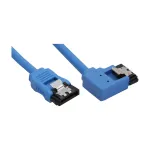 InLine SATA 6Gb/s &uuml;markaabel sinine vasaknurkne 90&deg; riividega 0,5m