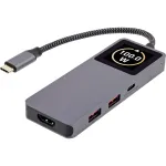 USB-C liidese jaotur InLine 35392D USB 3.2 Gen 2 Type-C hostilt HDMI-le, USB-A-le, USB-C-le 10000 Mbit/s Hall