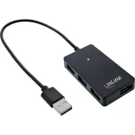 InLine USB 2.0 4-pordiline jaotur, A-t&uuml;&uuml;pi isane pistik 4x A-t&uuml;&uuml;pi emasesse pistikusse, must, 30 cm