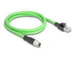V&otilde;rgukaabel DeLOCK M12-kaabel X-kodeeritud 8-pin isane RJ45 isasele PUR (TPU) 1 m