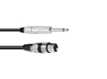 Omnitronic 3022516M XLR adapterkaabel, XLR-pesa (3-kontaktiline) &ndash; 6,3 mm jack-pistik (mono), 2 m, must
