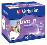 Verbatim DVD+R Wide Inkjet Printable ID Brand, DVD+R, 120 mm, prinditav, Jewel case, 10 tk, 4.7 GB