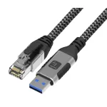 Techly ICOC-U3A-RJ45-030 USB 3.0 Type-A Gigabit Etherneti adapterkaabel, 3 m, must/h&otilde;bedane