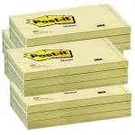 3M Post-It Super Sticky Notes 655-CY, ristk&uuml;likukujulised, kanaarikollased, 127 mm x 76 mm, 90 lehte, PEFC sertifikaadiga