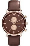 ARMANI AR0387 meeste kvarts-kronograaf kell 42mm must sihverplaat nahkrihm