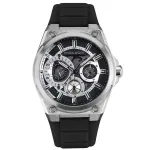 POLICE meeste k&auml;ekell PEWJQ2203201 45mm roostevabast terasest korpus, must sihverplaat, nahast rihm