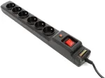 Accura Premium Crux Surge Protector Power Strip 6 Outlets 3,0m Black