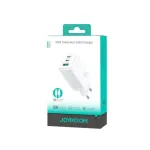 Joyroom JR-TG10 65W GaN seinadapter 2x USB-C + USB-A koos 100W USB-C-USB-C kaabliga 1,2m valge