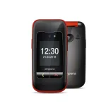 Emporia ONE V200i Must/Punane (2025) &ndash; Eakatele sobiv mobiiltelefon SOS-nupuga, laadimish&auml;lliga ja suurte valgustatud klahvidega