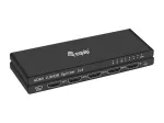 Equip &uuml;li&otilde;huke 4-pordiline HDMI 2.0 jaotur, HDMI, 4x HDMI, 3840 x 2160 pikslit, must, alumiinium, 4K Ultra HD