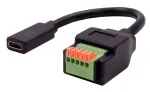 EXSYS EX-49122 USB-C emane 5-pin klemmploki adapter koos surunupuga, USB 2.0, 15 cm