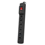 Pikendusjuhe ARMAC M6 &mdash; 6 pistikupesa, 1,5 m kaabel, must