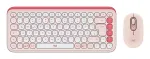 LOGITECH traadita komplekt - Pop Icon - Roosa ja valge Qwertz Saksa