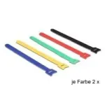 DeLOCK 18636 Kaabliside Nailon Must Sinine Roheline Punane Kollane 240mm 10tk