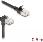 V&otilde;rgukaabel DeLOCK RJ45 Cat.6A S/FTP &otilde;huke 90&deg; 0.5m Must