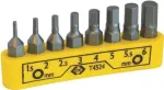 C.K Tools T4524 kuuskantkruvikeerajaotsade komplekt, 8 tk (1,5; 2; 2,5; 3; 4; 5; 5,5; 6 mm), kroom-vanaadiumteras