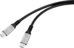 Renkforce USB-C kaabel USB4 pistik must alumiiniumpistik silikoon (RF-6820206)