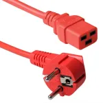 ACT Powercord toitejuhe pistik CEE 7/7 isane (nurkne) - C19 punane 1,8 m