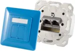 Pistikupesa 2 x RJ-45 ShiverPeaks 74280-B &mdash; Cat6a, 500 MHz, sinine, metallkorpus