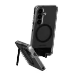 Kaitse&uuml;mbris PanzerGlass CARE&trade; Urban Explorer &uuml;mbris Samsung Galaxy S26-le, l&auml;bipaistev musta tugijalaga ja Qi-toega