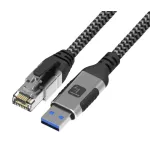 Techly ICOC-U3A-RJ45-050 USB 3.0 Type-A - Gigabit Etherneti adapterkaabel, 5 m, must/h&otilde;bedane