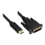 Alcasa GC-M0110 videokaabel-adapter 2 m USB USB-C DVI-D Must (GC-M0110)