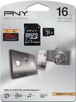 PNY Technologies HP High Performance MicroSDHC Card 16GB Class 10 U1 with SD Adapter