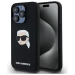 Karl Lagerfeld KLHMP15LSKHPPLK iPhone 15 Pro 6.1 Must k&otilde;va kate silikoonist Karl Head Print MagSafe