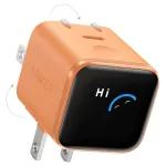 Anker Nano Charger 45W GaN USB-C Charger with ActiveShield 5.0, Touch Sensor, SmartDisplay, iPhone Recognition, Orange