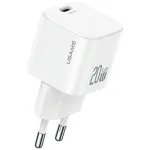 USAMS 20W USB-C PD seinadapter koos Lightning-kaabliga (1 m) - Valge