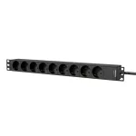 CAYMON PSR109G/B 19 inch toiteplokk 9x Schuko 2,5m Hall/Must