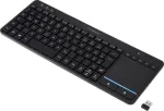 Renkforce RF-WLTKB-300 juhtmevaba klaviatuur hollandi QWERTY must integreeritud puuteplaadiga (RF-6904036)