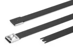 HellermannTyton MBT14XHFC-SS316/SP-BK roostevabast terasest kaablivits, kuullukk, musta pol&uuml;esterkattega, 360mm x 7,9mm, UV-stabiliseeritud, 1 tk 111-00299