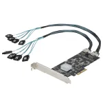 StarTech.com 8-pordiline SATA PCIe-kaart &ndash; PCI Express 6 Gbps SATA laiendusadapteri kaart 4 hostikontrolleriga &ndash; SATA PCIe-kontrollerkaart &ndash; PCI-e x4 Gen 2 -> SATA III &ndash; SATA HDD/SSD