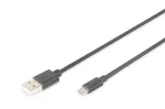 Assmann USB 2.0 &uuml;henduskaabel. t&uuml;&uuml;p A - mikro B M/M. 1,0 m. USB 2.0 &uuml;hilduv. UL. must (AK-300110-010-S)