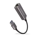 AXAGON USB 3.2 Gen 1 Type-A Gigabit Ethernet adapter ADE-TR &mdash; 10/100/1000 Mbps, metallist titaanhall, 5000 Mbit/s