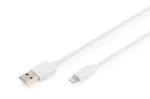 DIGITUS - Lightning-kaabel - Lightning (M) USB (M) - 1,0 m - topeltisolatsioon - valge - vormitud - Apple iPad/iPhone/iPod (Lightning) jaoks (DB-600106-010-W)