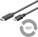 Microconnect USB3.1CAMIB1 USB-kaabel USB 2.0 1 m USB C Micro-USB B Must