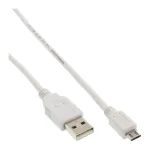 InLine Micro USB 2.0 kaabel USB A-t&uuml;&uuml;pi isane / Micro-B-pistik, valge, 1,5 m