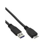 InLine USB 3.2 Gen.1 kaabel A-t&uuml;&uuml;pi isane / Micro B-pistik, must, 2m
