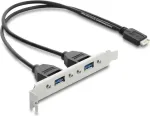 Sisemine USB Type-E Key B adapterkaart DELOCK 67346 &mdash; 2&times; USB-A 5 Gbps koos pesa kronsteiniga
