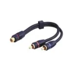 Wentronic Goobay RCA-adapterkaabel, must, 0,2 m &ndash; RCA-pistikupesa > 2x RCA-pistik (heli vasak/parem) (50375)